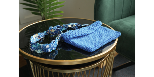 Draíocht Gorm Hand-Crocheted Clutch Bag
